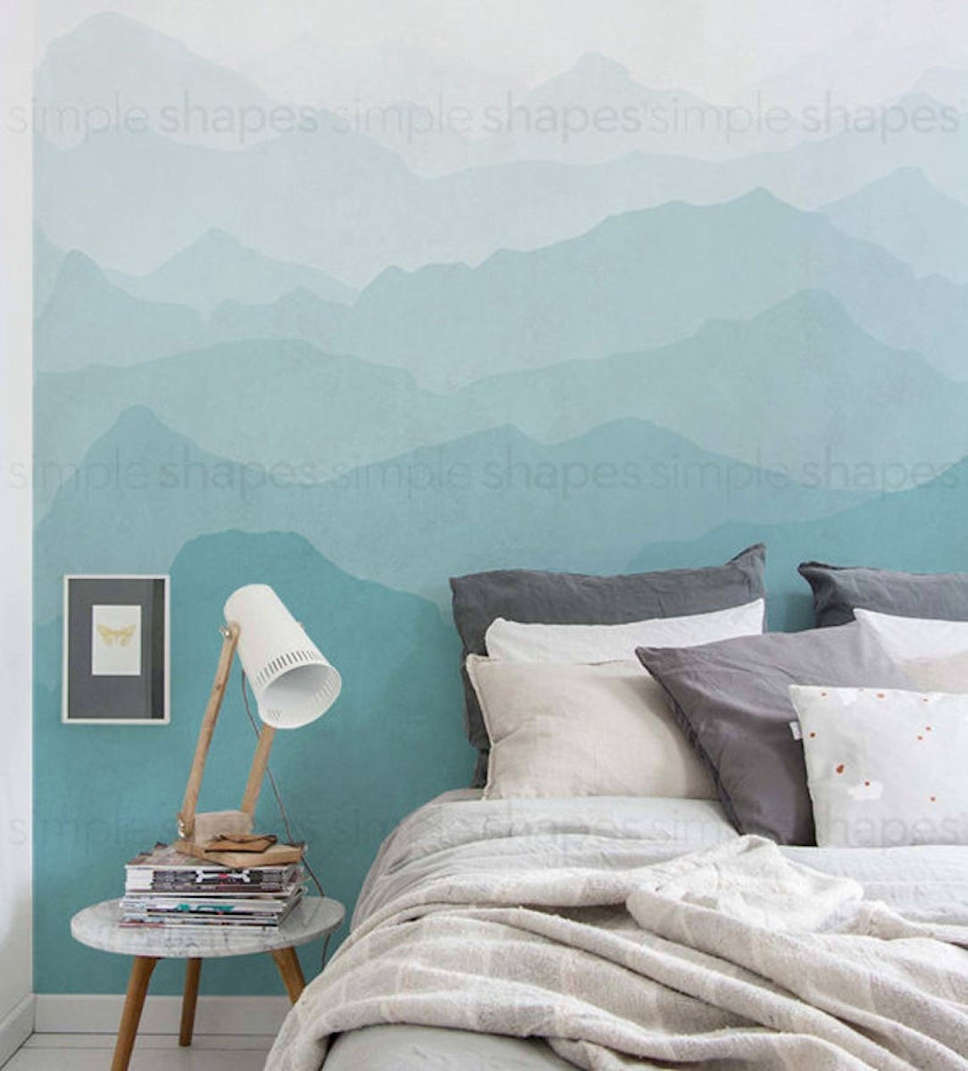 Mountain Scene Wallpaper Removable Wall Stickers Wallpapers Wall Art  Prints  ThePrintableCo