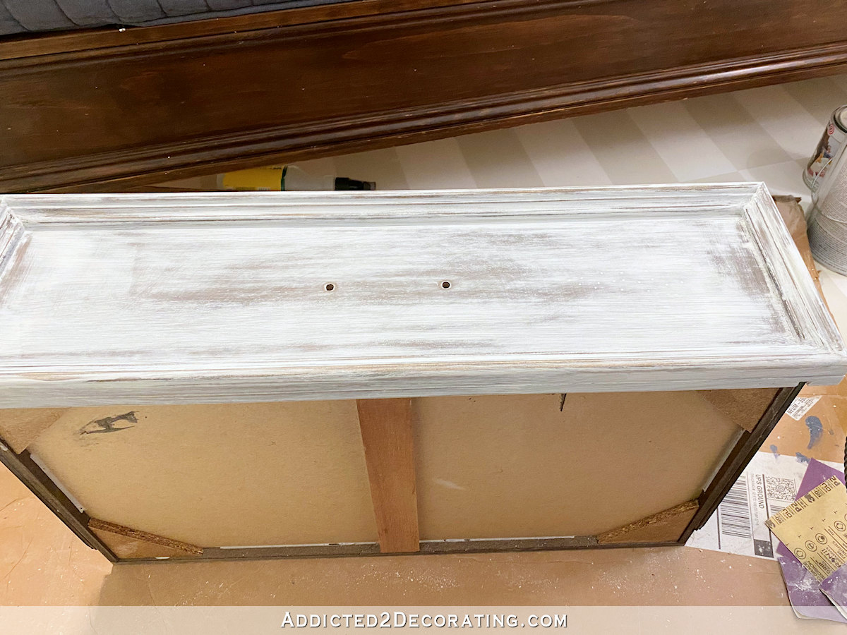 dresser makeover - step 4 - prime and sand drawers