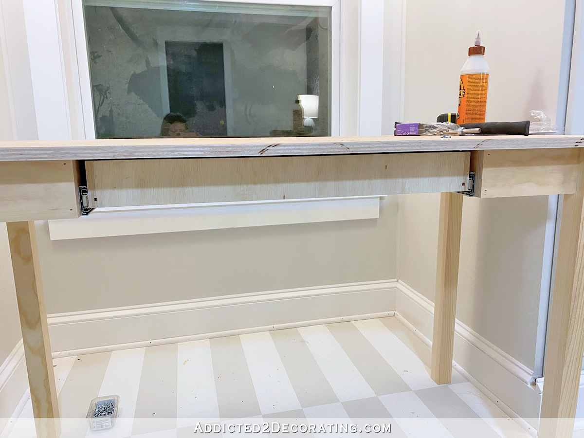how to build a simple writing desk with a drawer - 31