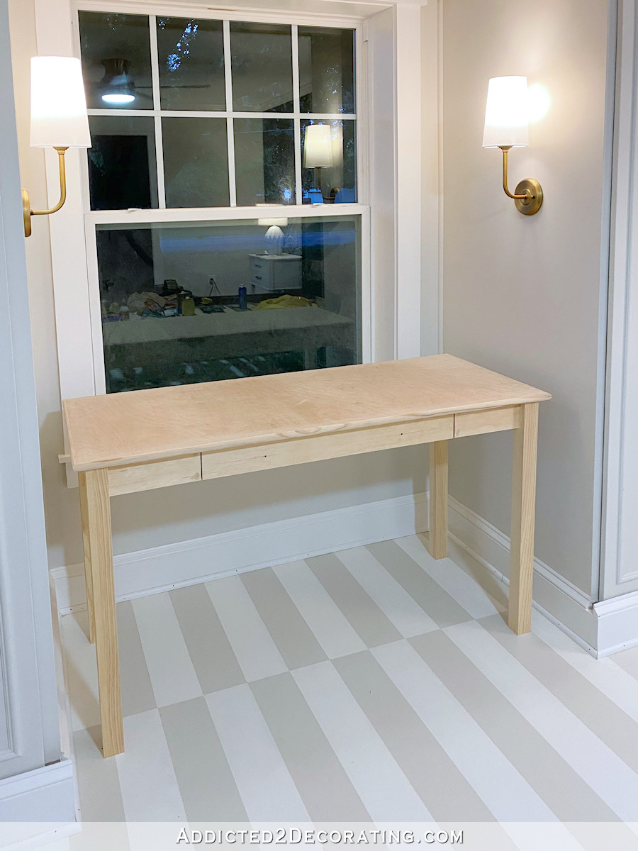 how to build a simple writing desk with a drawer - 35