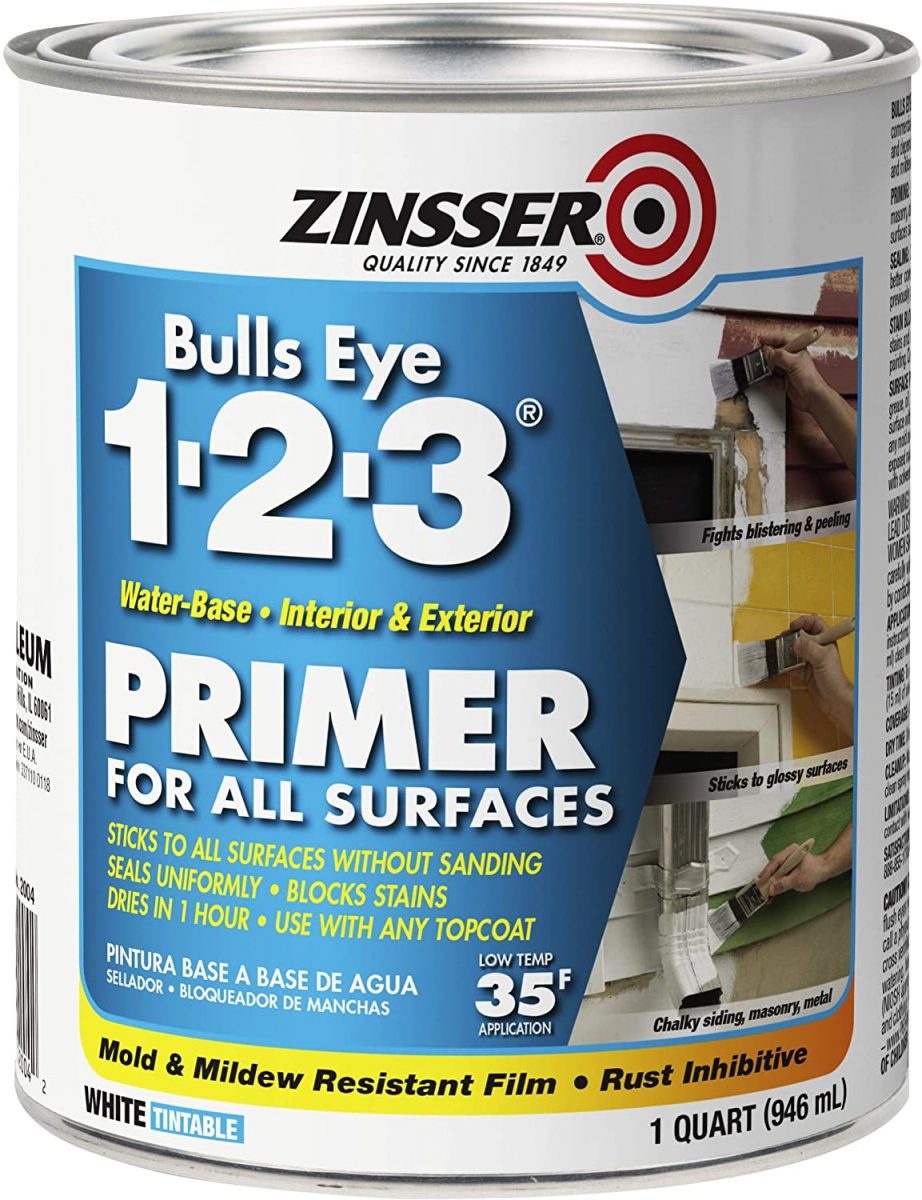 my favorite go to paint products - zinsser bullseye 123