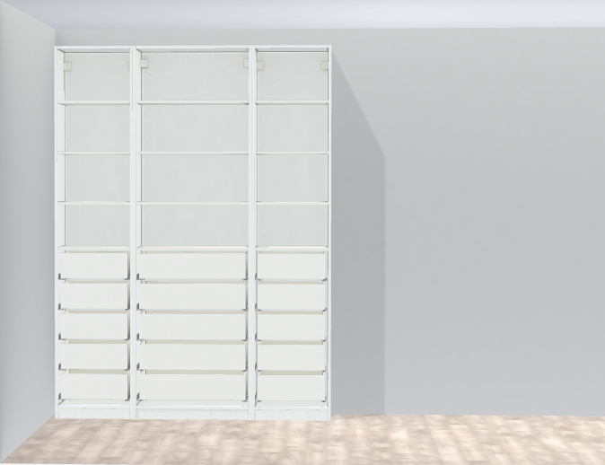 Ikea Pax wardrobes - studio builtins - entry wall 2