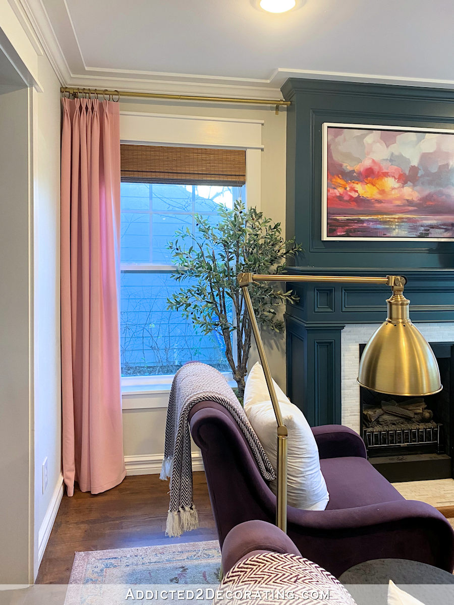 hemmed pink living room curtains - 3