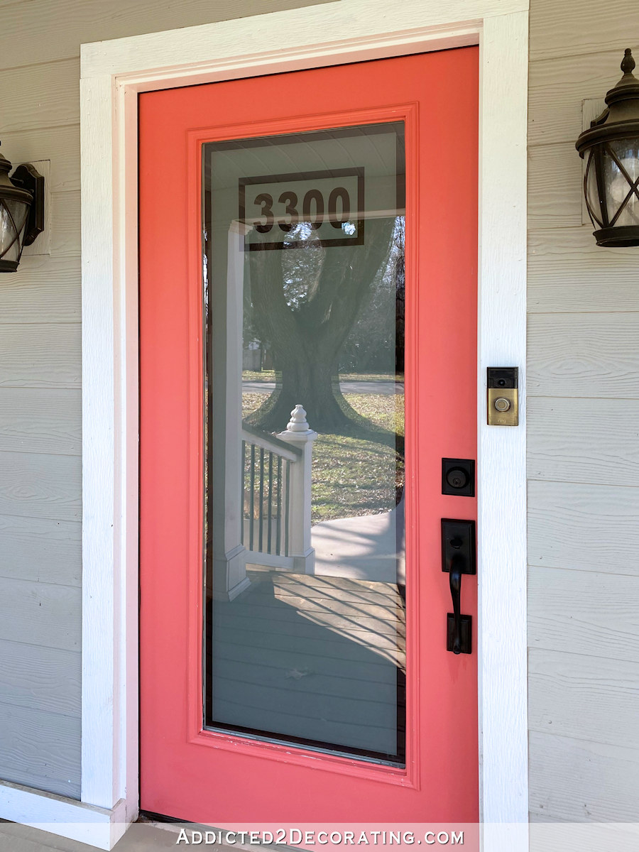 Frostred front door with house numbers - 13