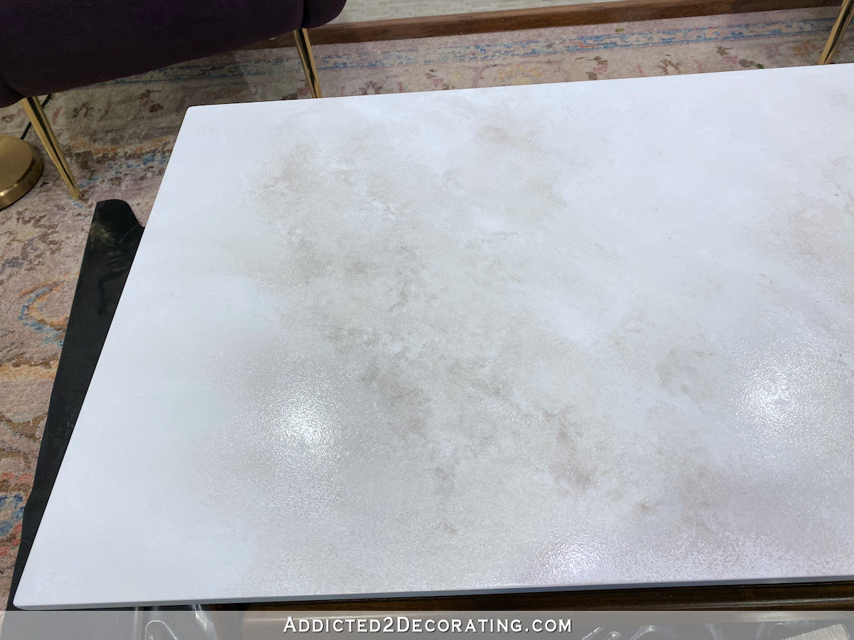 diy faux marble coffee table - 6 - gray and white blended background