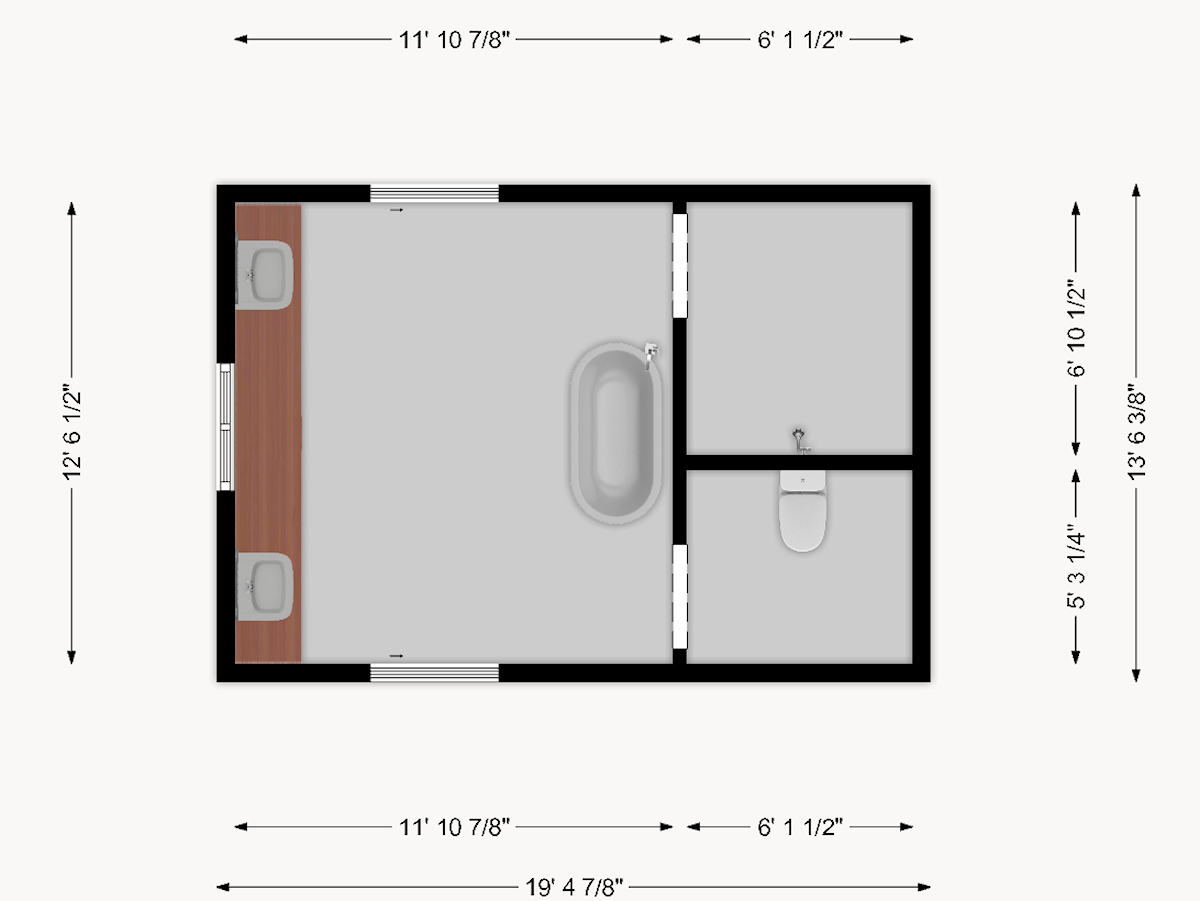 master bathroom floor plan - 2D - 2
