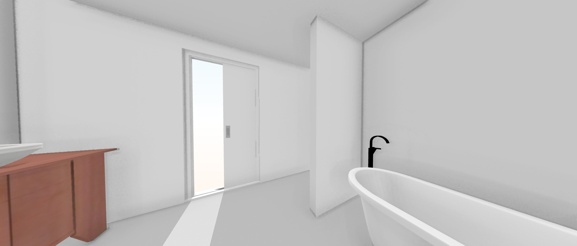 master bathroom floor plan - 3D - 1b