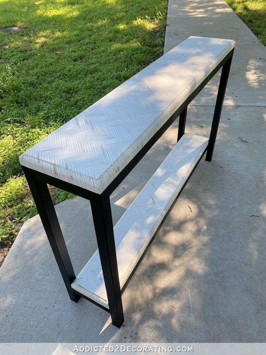 DIY two shelf console table - 28