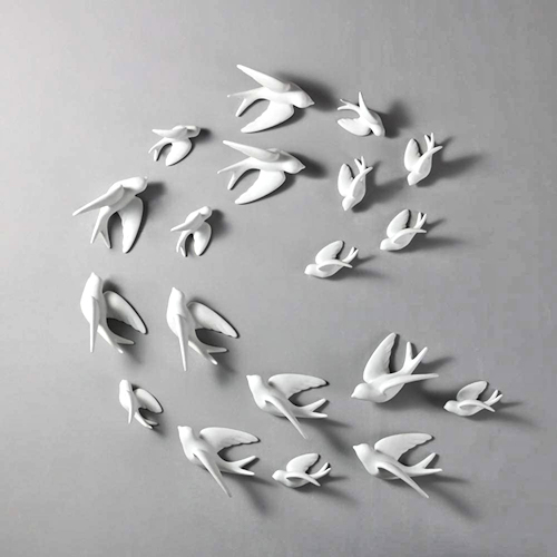 White Ceramic Birds