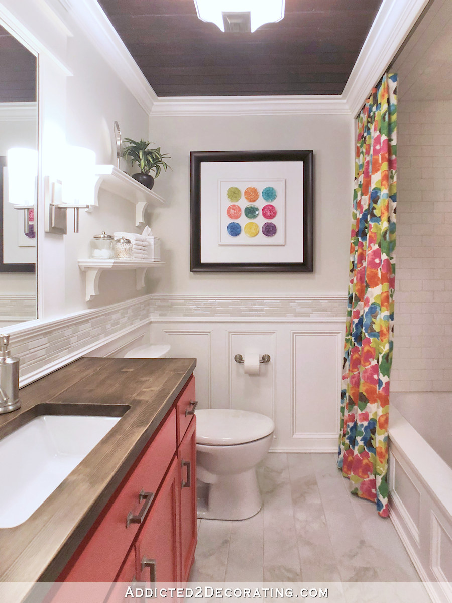 The finished hallway bathroom