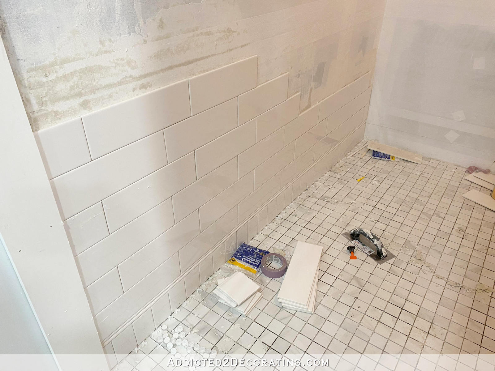 Shower Wall Tile Is Finally Underway!