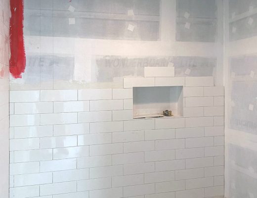 shower tiled walls progress