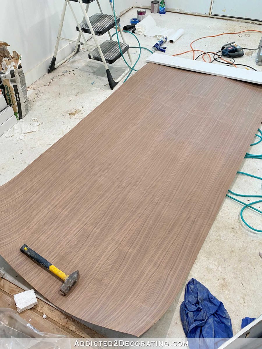 bathroom remodel - walnut quarter cut veneer for vanities - 1