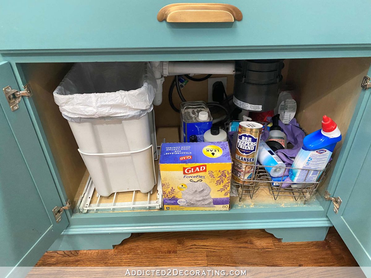 cabinet under kitchen sink - before organization