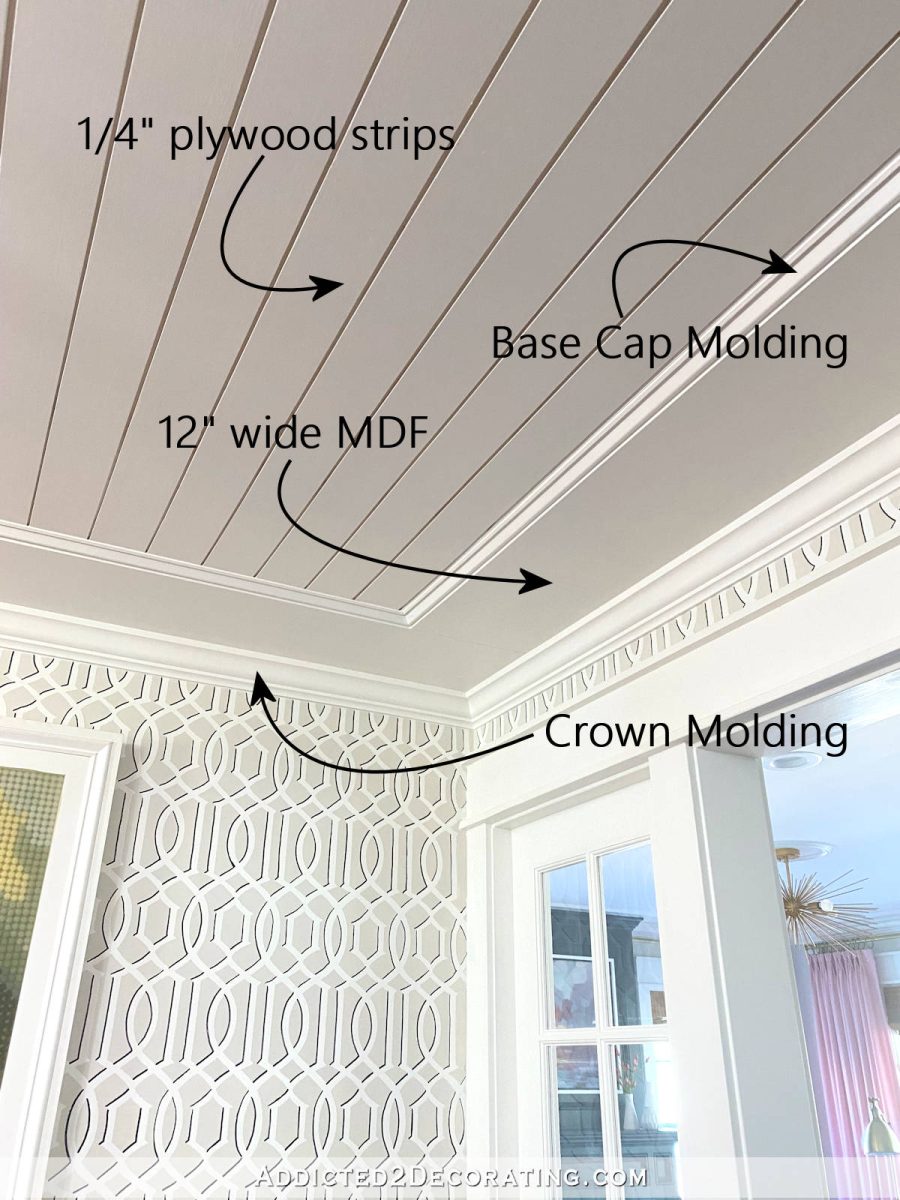 three ways to enhance the look of plain crown molding - 1 - music room ceiling - details of trim used