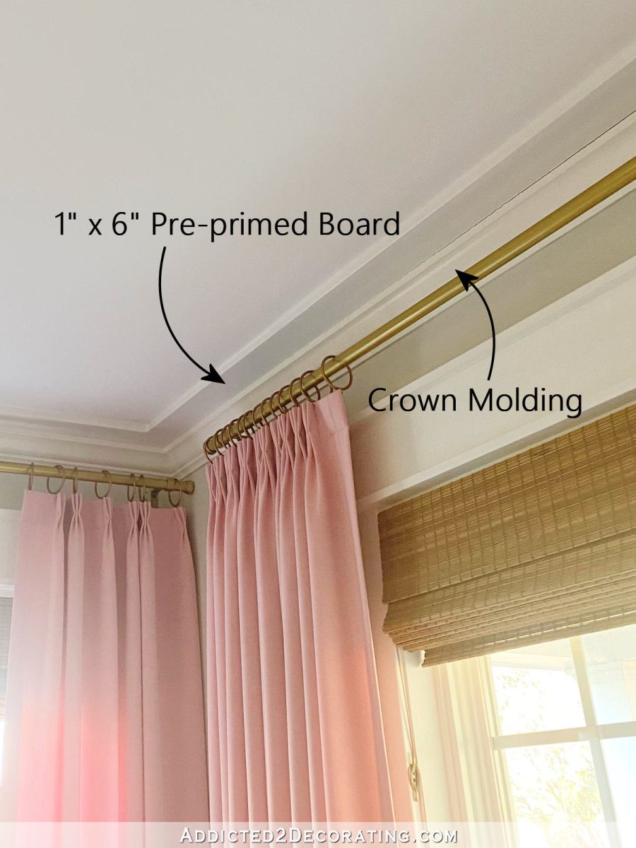 three ways to improve the look of simple crown molding - 2 - details of cutting the living room