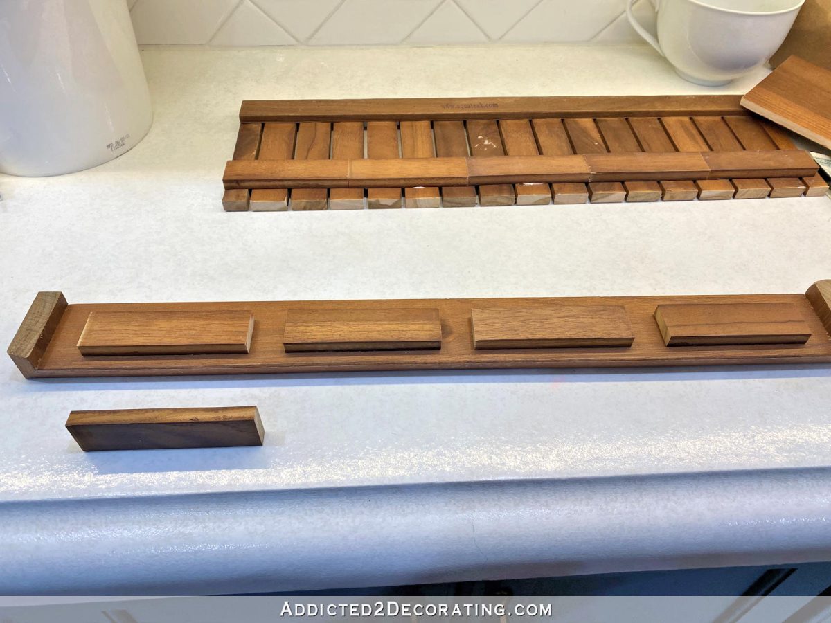 Simple DIY Removable Teak Shower Niche Shelf - Addicted 2 Decorating®