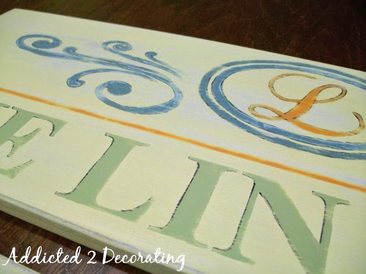 hand painted family name sign