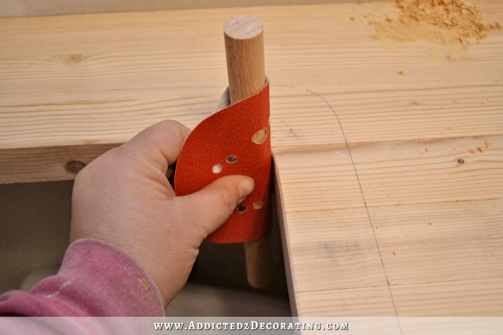 DIY butcherblock style countertop - sanding the hole cut for the undermount sink