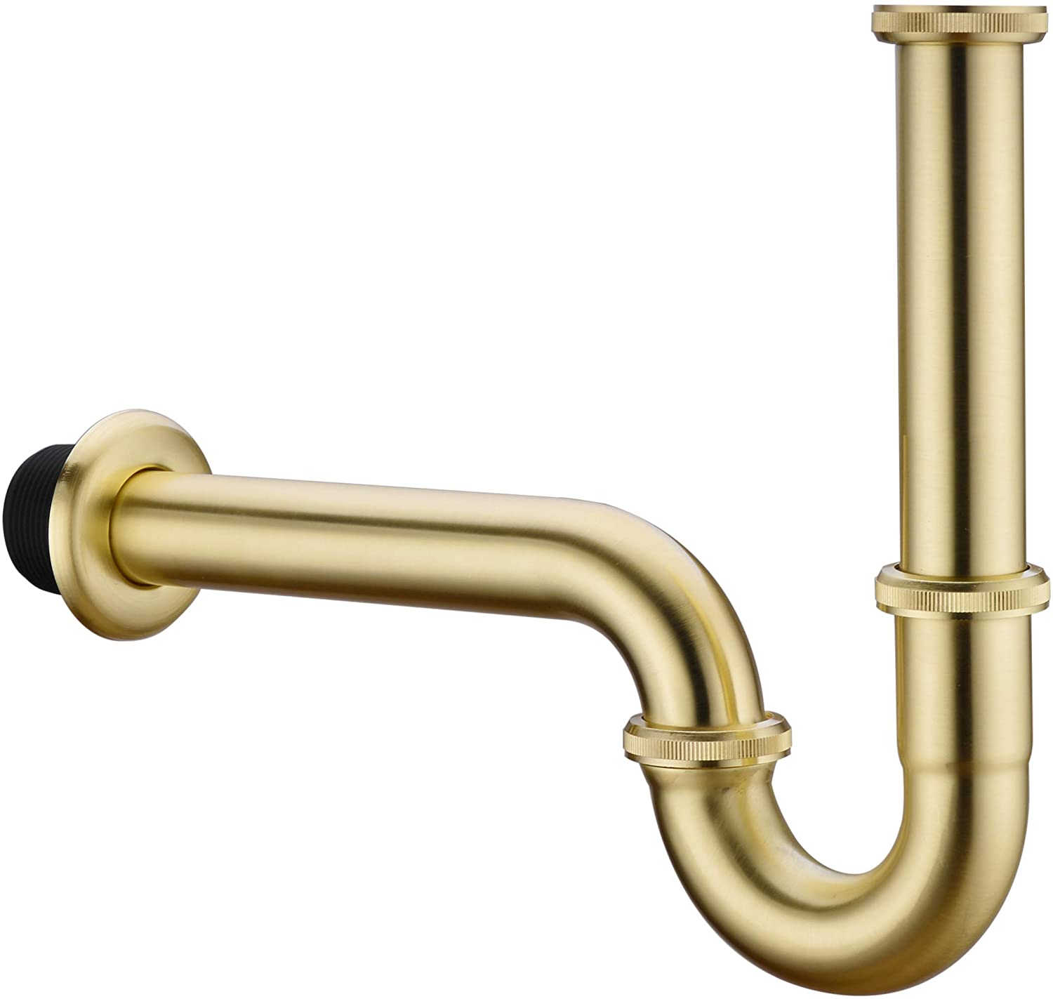 standard metal 1.25-inch p-trap in a brushed gold finish