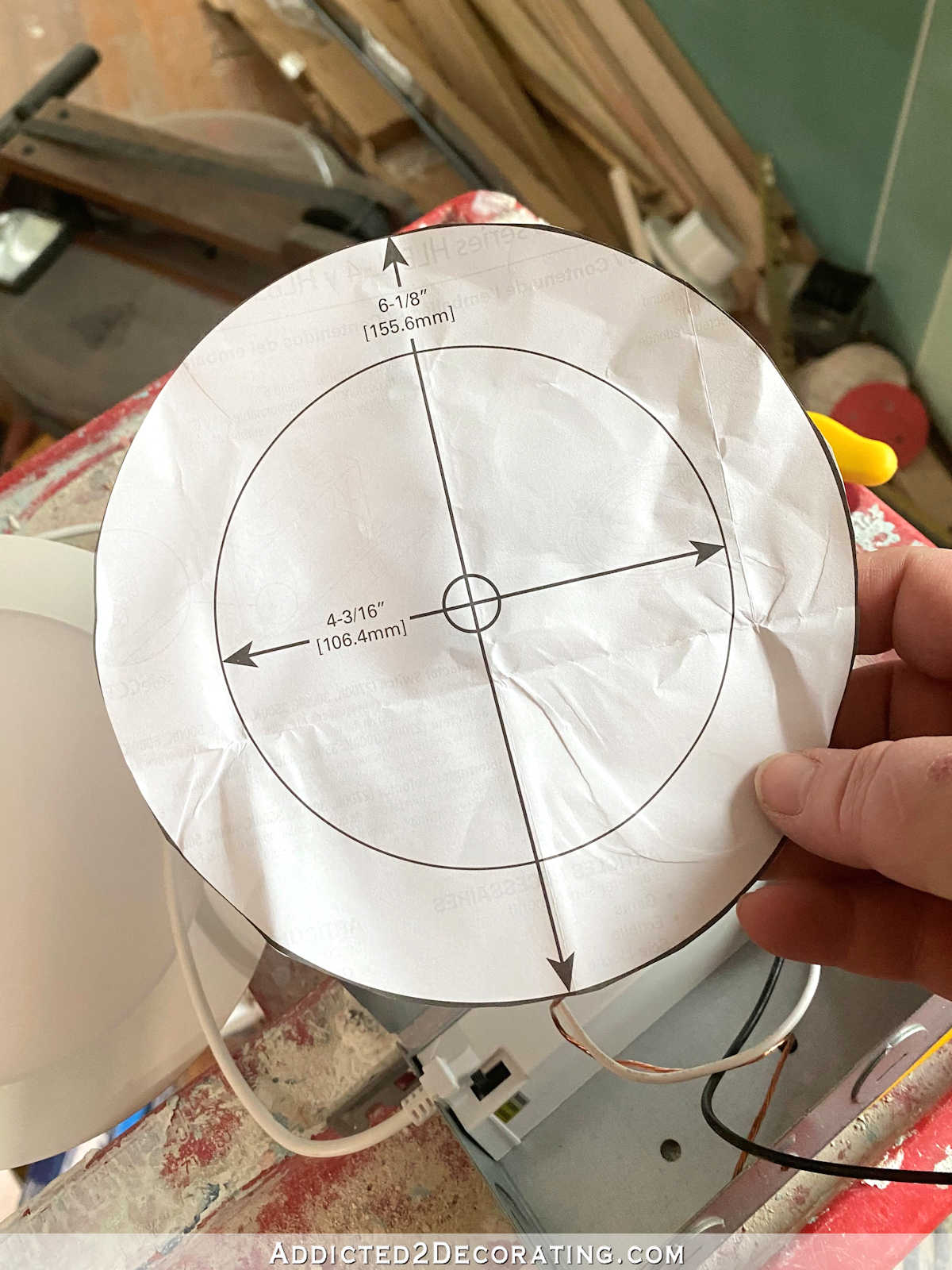 template for cutting out ceiling drywall to install canless ultra thin recessed light