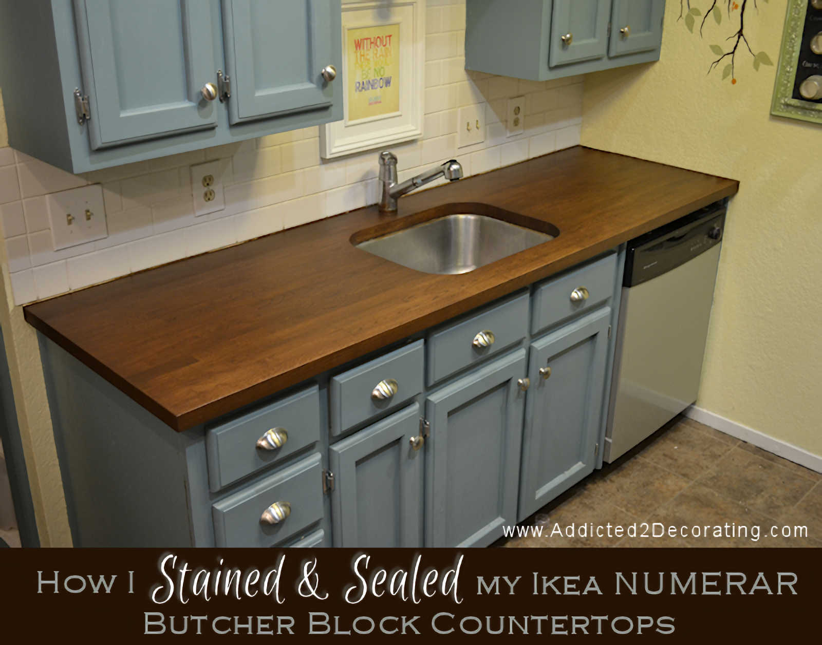 How i stained and sealed my IKEA oak butcher block countertops