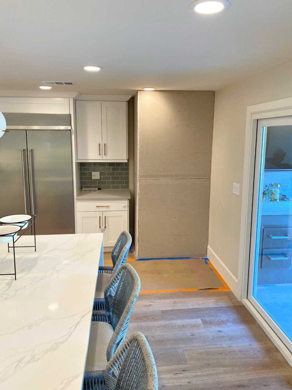 Reader Question: How Do I Disguise This Drywalled Bump Out In The Corner Of This Kitchen?