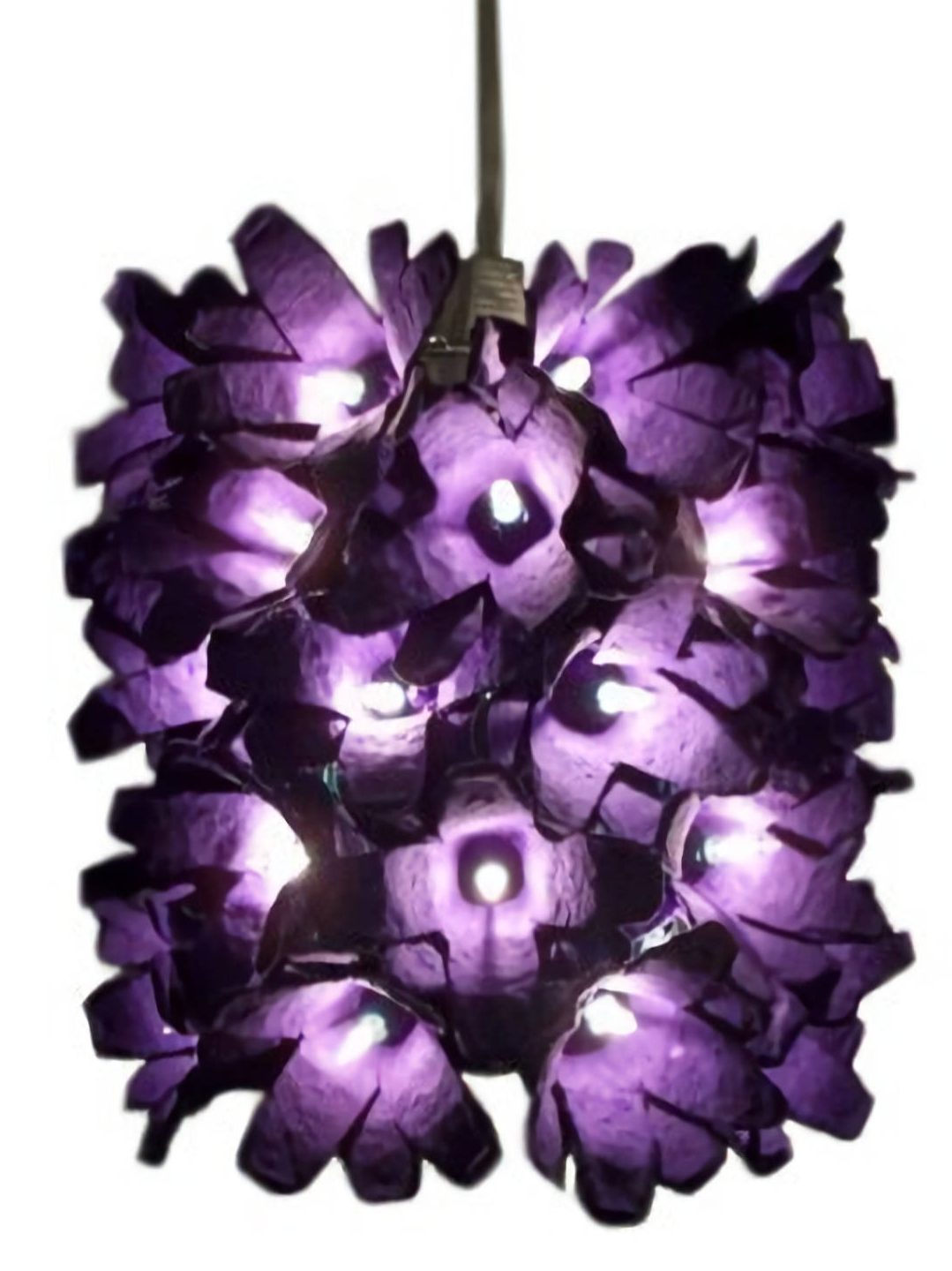 diy lighting flower pendant light made of egg cartons edited
