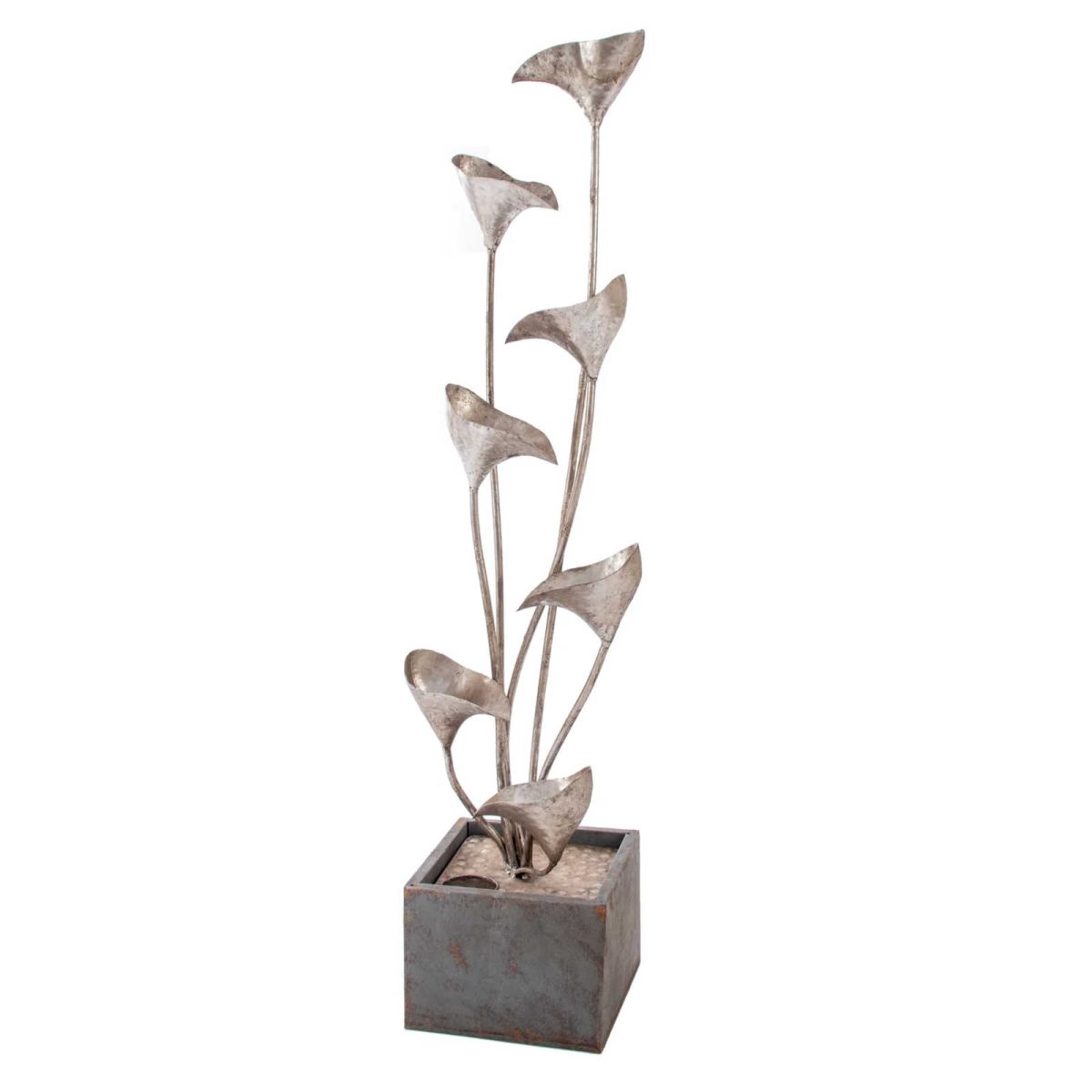 water feature metal lily pad sculptural fountain from Gardenesque