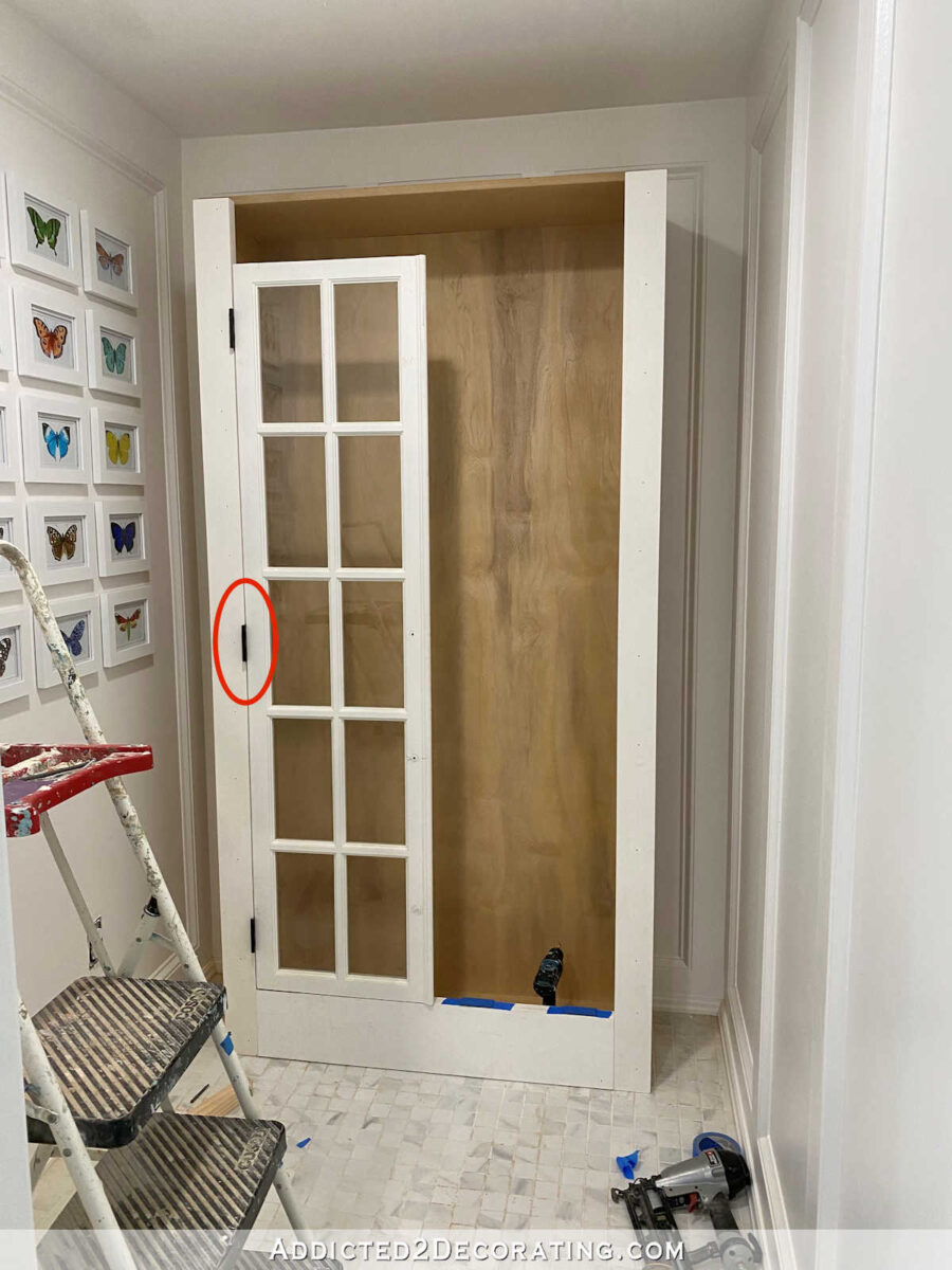 large DIY cabinet with glass doors 22