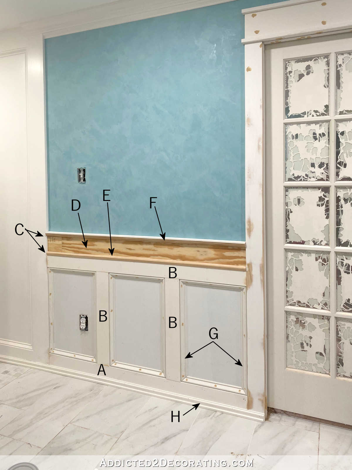 DIY Wainscoting Part 1 — The Anatomy Of Judge’s Paneling With Tile Accent (Bathroom Walls)