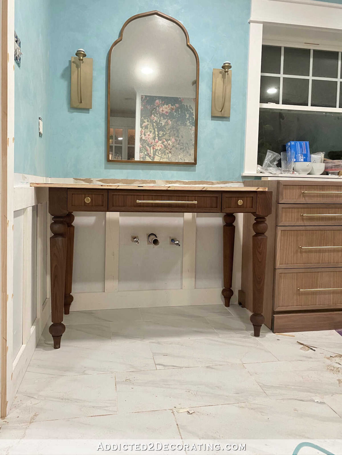 Master Bathroom Wainscoting Progress - Addicted 2 Decorating®