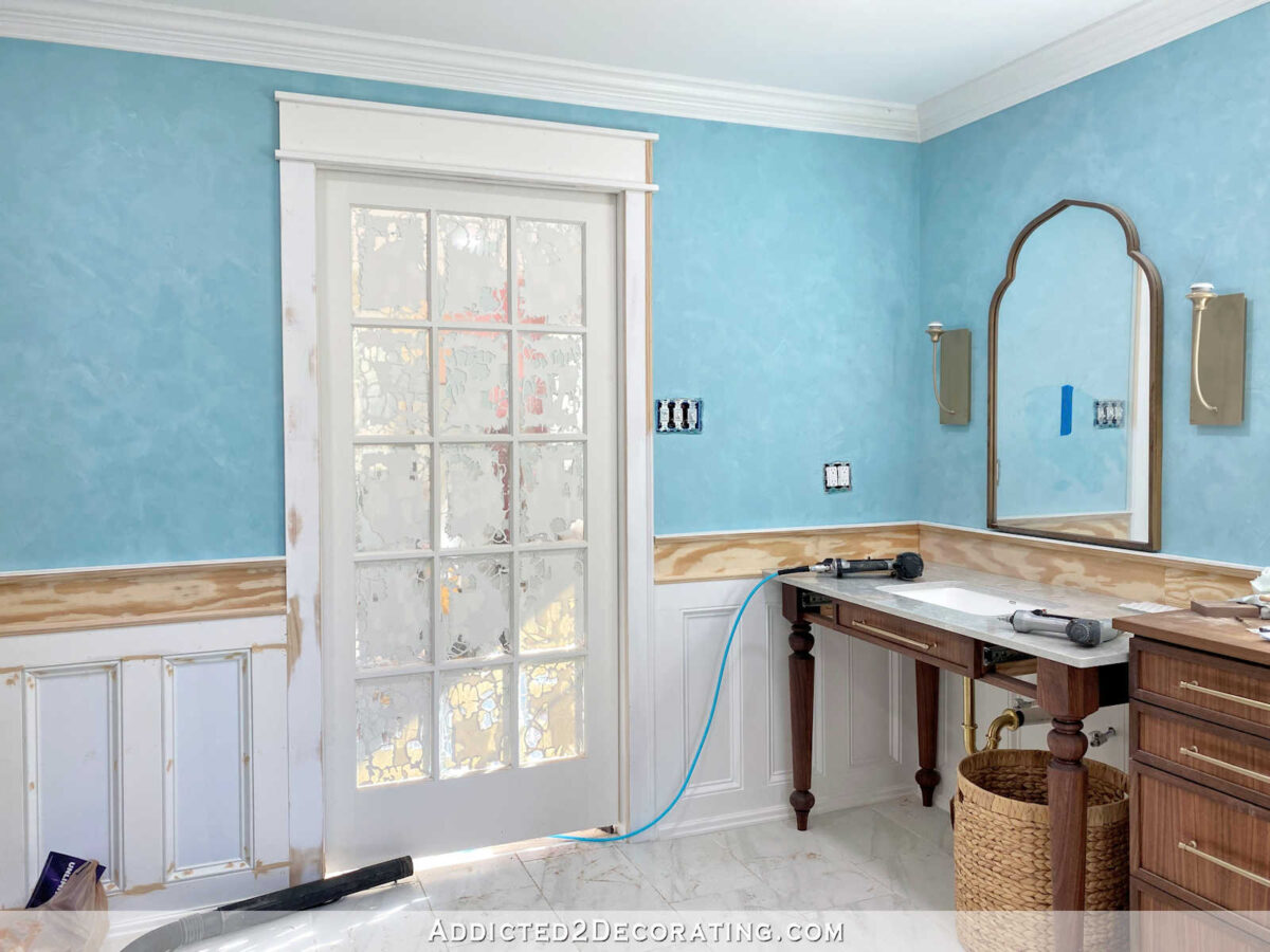 DIY Wainscoting Part 2 Installing Wainscoting Around A Vanity - Style ...