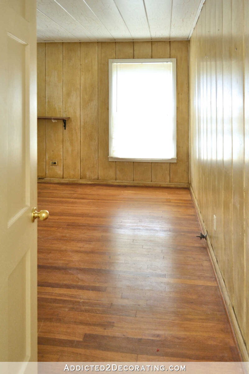 Bedroom remodel - before. What this room looked like when we bought the house, a 1948 fixer upper.