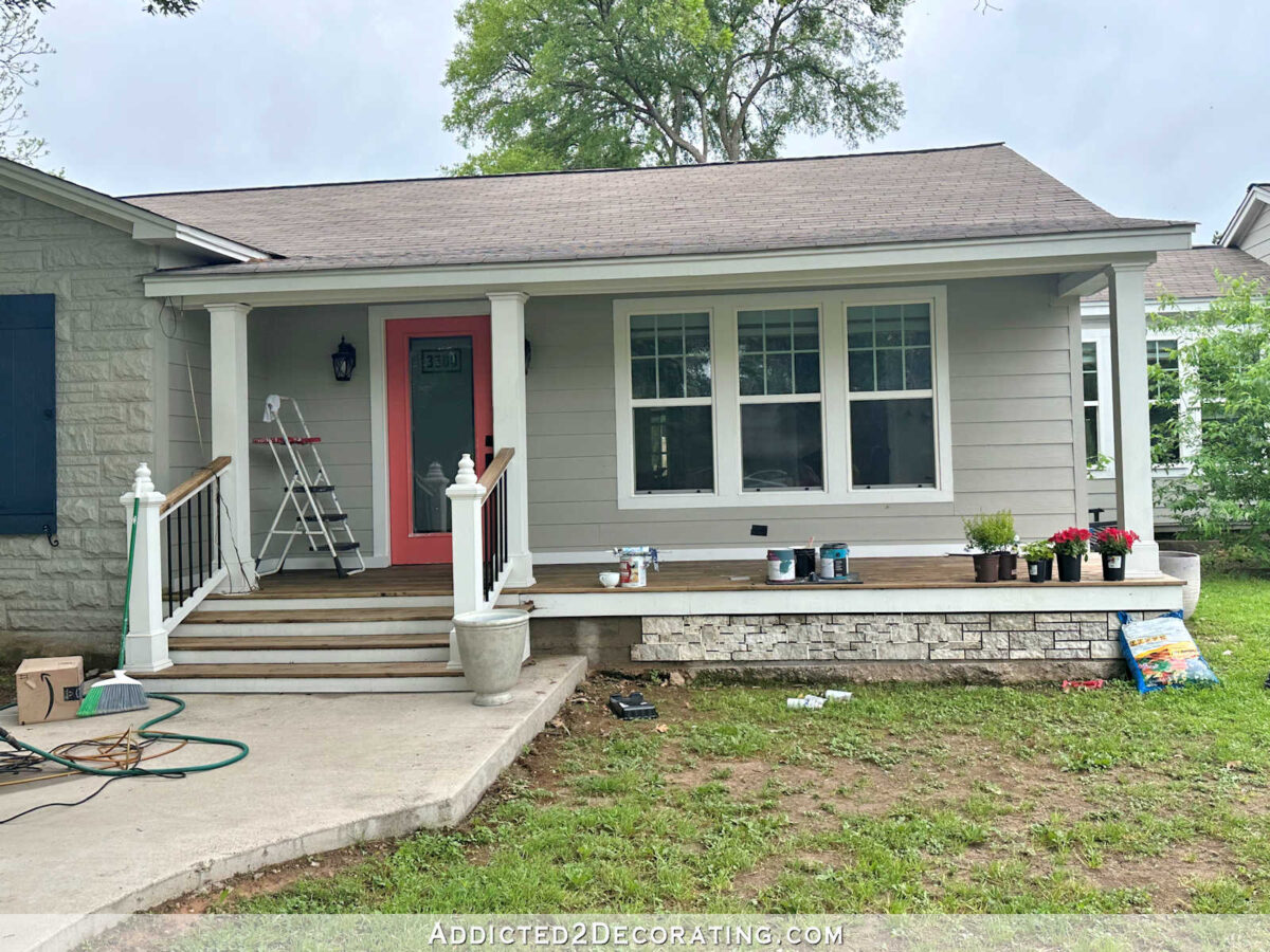 front porch makeover in progress