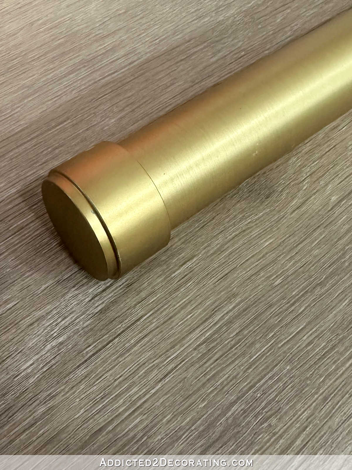 My New Favorite Brushed Gold (Brushed Brass) Curtain Rod (And How To Customize The Length Of Non-Adjustable, Non-Telescoping Curtain Rods)