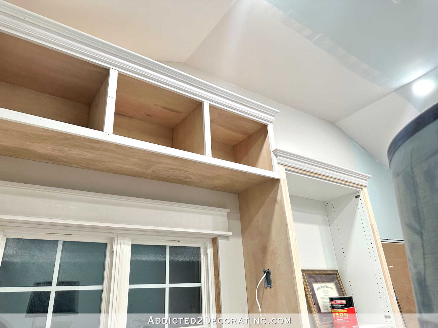 Studio Office Cabinet Progress - How To Make Faux Crown Molding That's ...