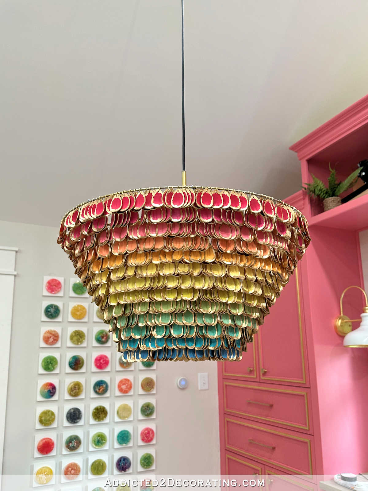 The DIY Gradient Wood Tasting Spoon Pendant Light Is FINISHED Addicted 2 Decorating
