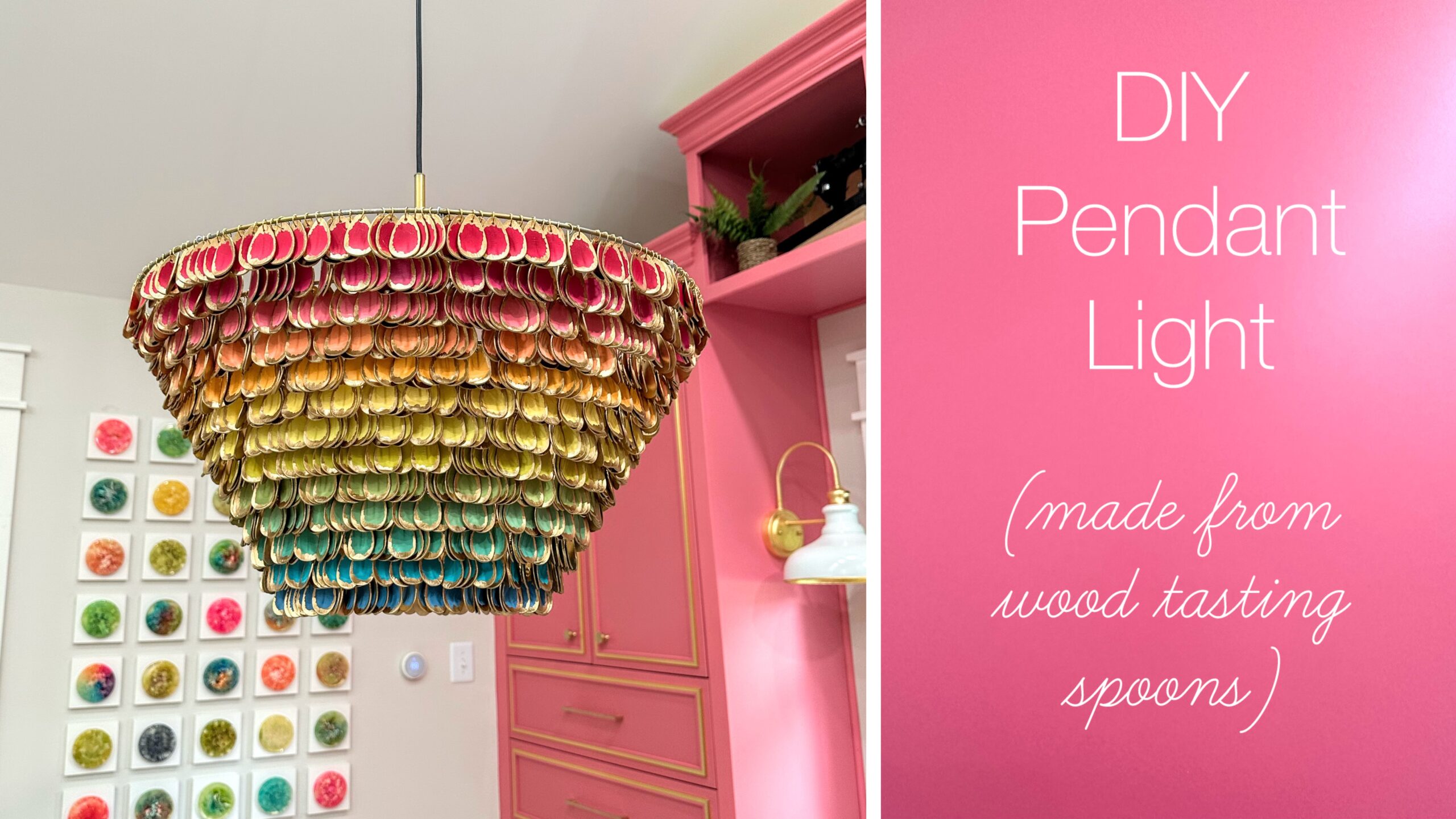 A Video Tutorial — DIY Pendant Light Made From Wood Tasting Spoons
