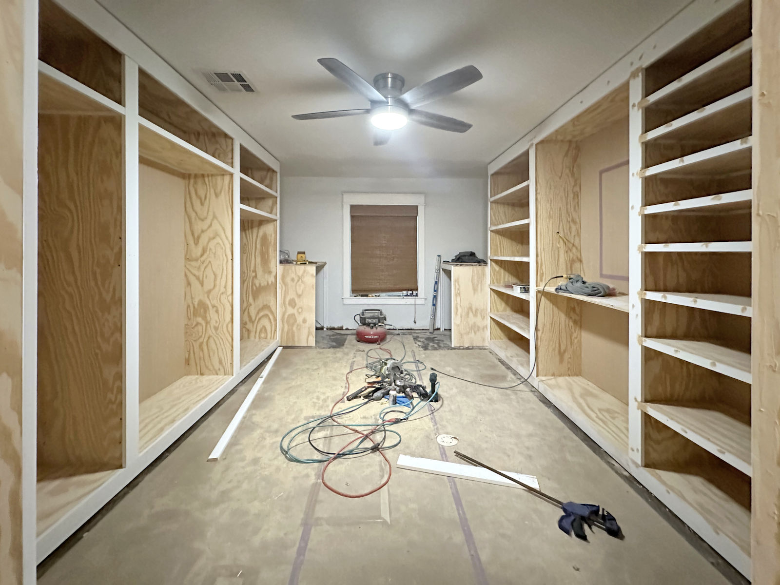 The Walk-In Closet Is All Trimmed Out