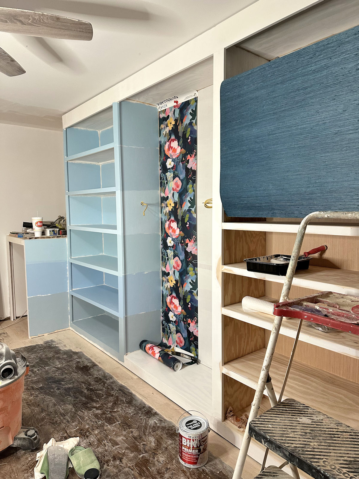 Walk-In Closet Paint Color Ideas - Testing Out Light Blues