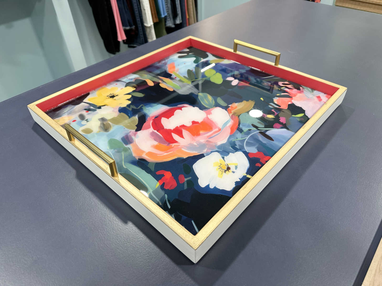 Easy DIY Decorative Tray With Wallpaper And Resin