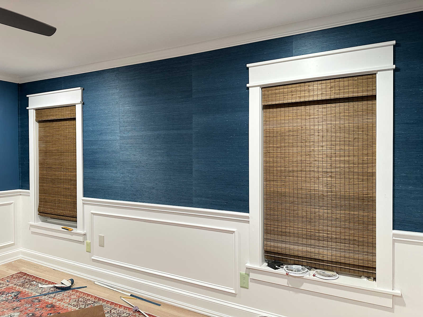 Bedroom Grasscloth Wallpaper Installation — It’s Not Going Great, But It’s Not Going Terribly