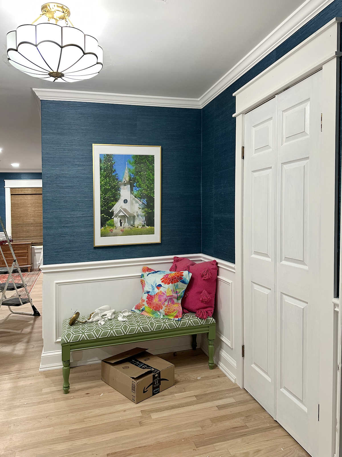 Bedroom Draperies Sneak Peek And My Search For A Unique Frame For Our Chapel Picture