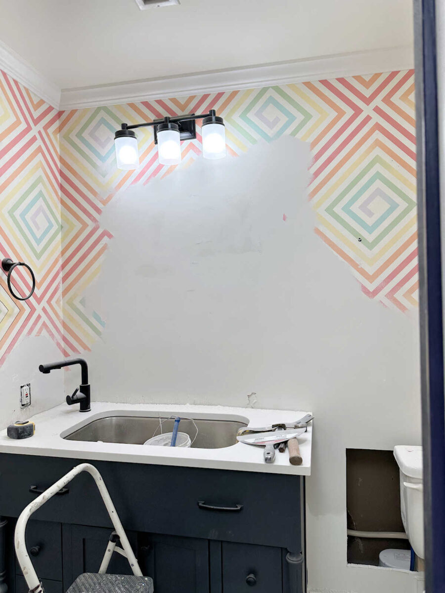 Repairing a wall after removing a mirror that was glued to the wall