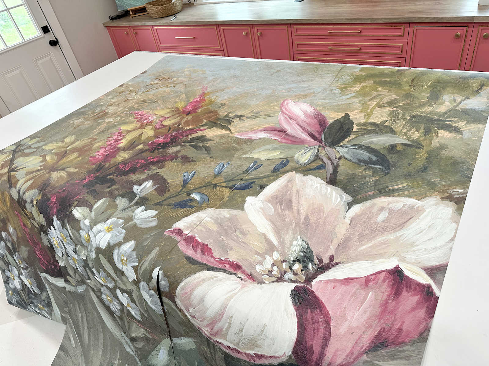 One Option For Using The Leftover Floral Wall Mural