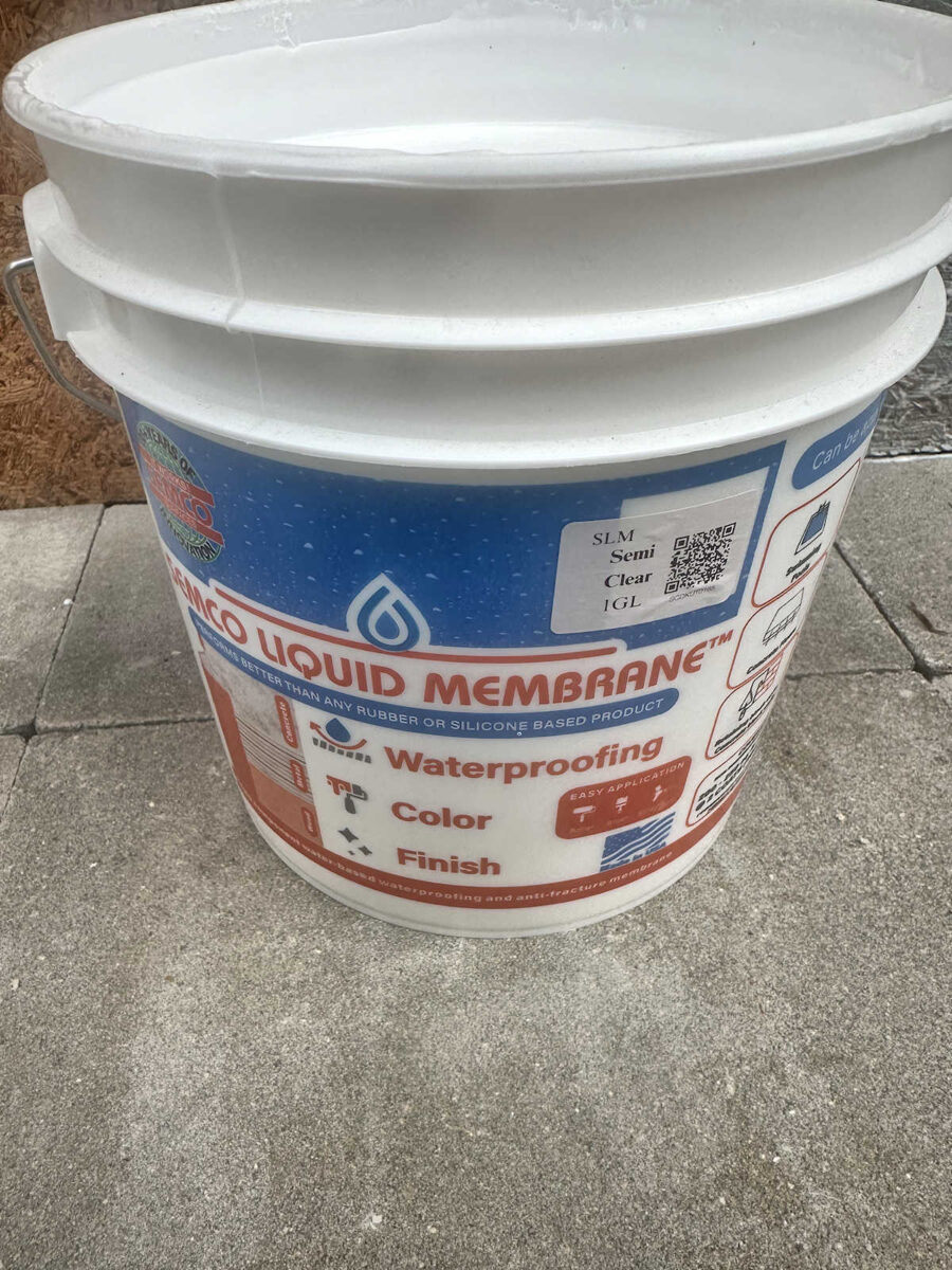 Semco liquid waterproof membrane used to seal exposed OSB outdoors