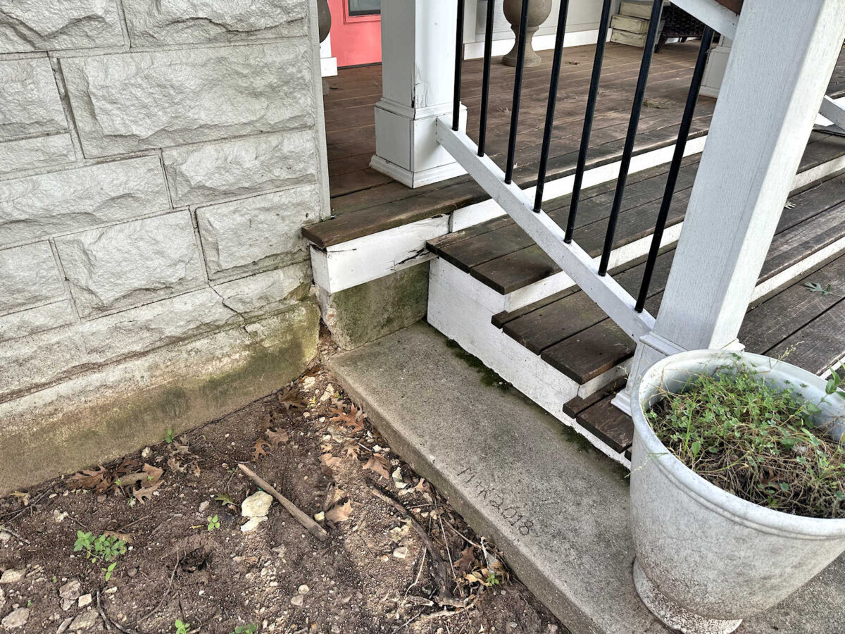 Covering concrete porch with skirting
