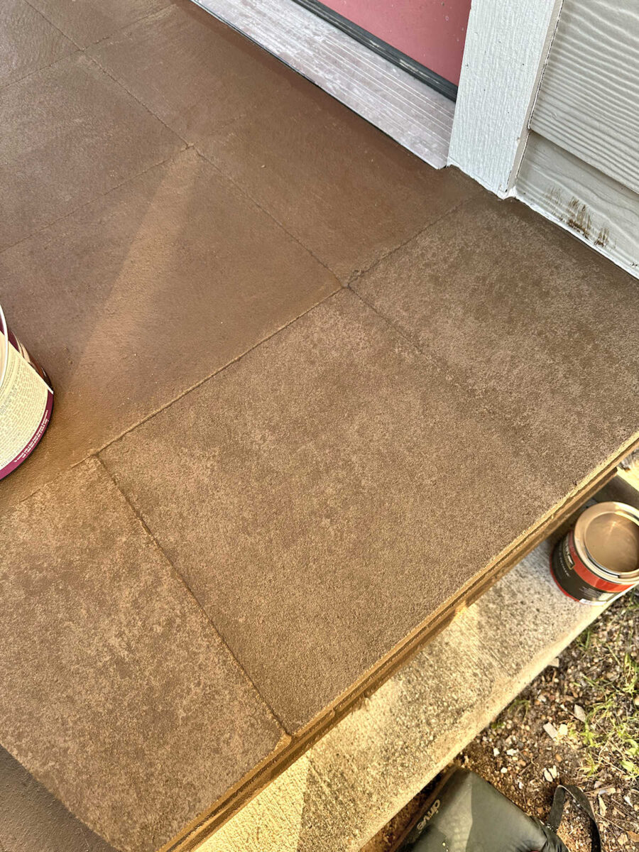 Testing a two-tone paint treatment on my exterior concrete steps