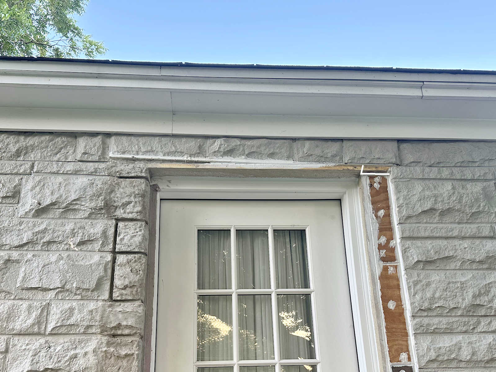Bedroom Door Progress (Replacing Hardie Trim With Faux Concrete Stones)